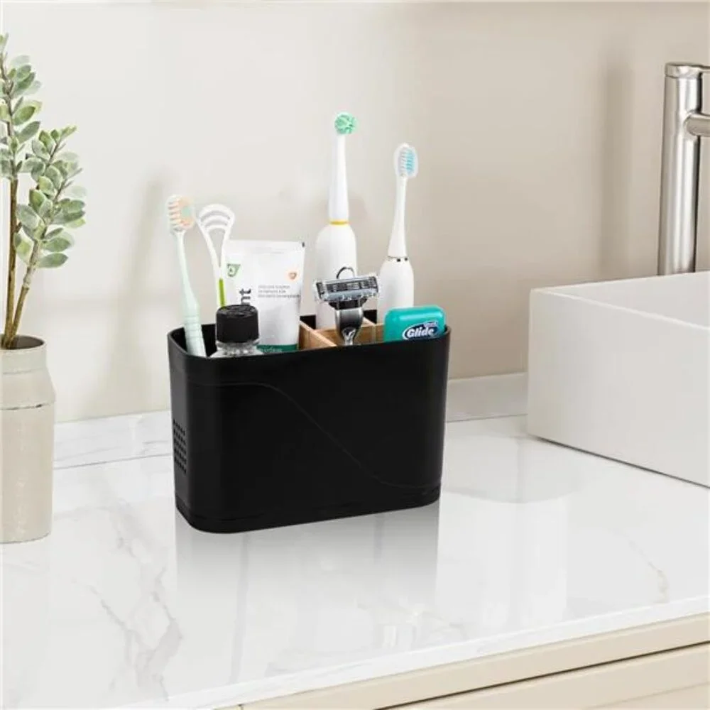 Toothbrush Holder Bathroom Organizer Electric Toothbrush Kids Countertop 4 Slot